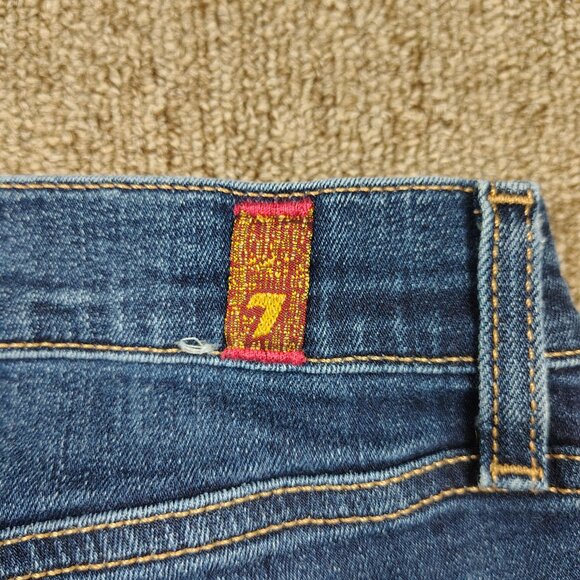 7 FOR ALL MANKIND Jeans Women's 32 Blue The Ankle Skinny Denim Stretch Denim - Picture 4 of 9